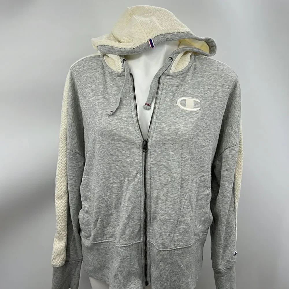 Champion long sleeve full zipper two color hoodie jacket